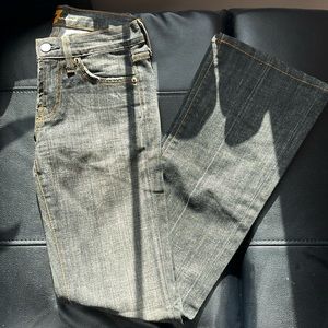 Seven For All Mankind Women Jeans Black Wash Flare Leg Size 24 Pockets